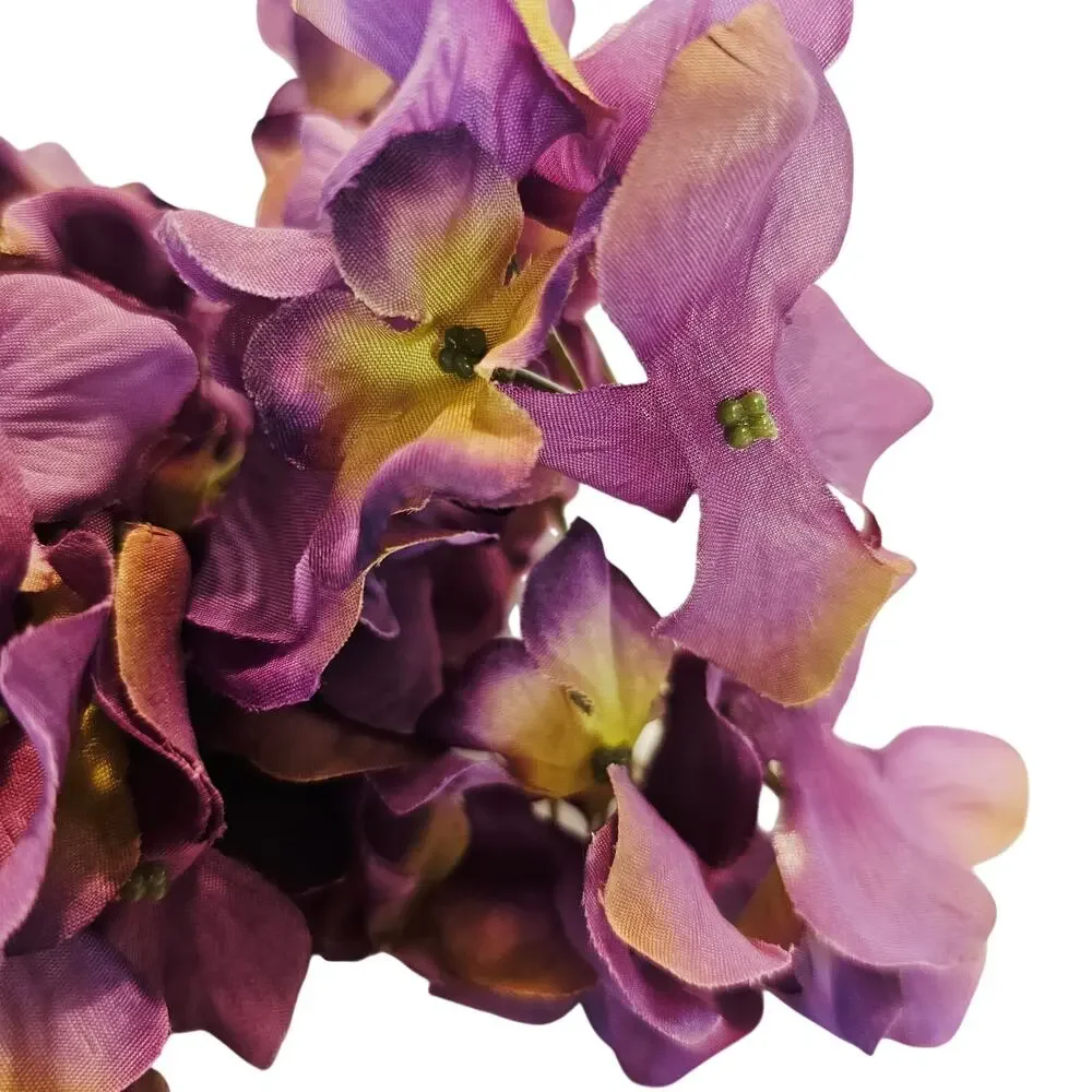 45 Pcs Purple Green Artificial Silk Hydrangea Flower Stem Floral Craft Decor Lot